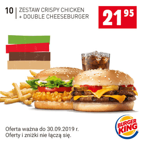 Kupon Burger King - Zestaw Crispy Chicken + Double Cheeseburger