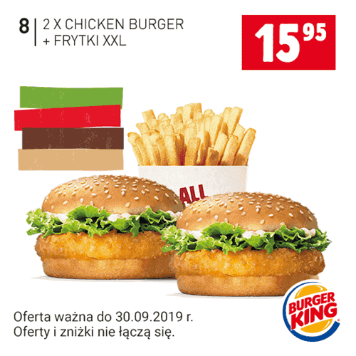 Kupon Burger King - 2x Chicken Burger + Frytki XXL