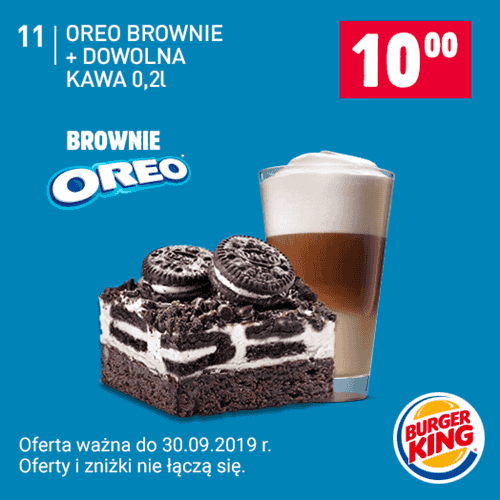 Kupon Burger King - Oreo Brownie + dowolna kawa 0,2l