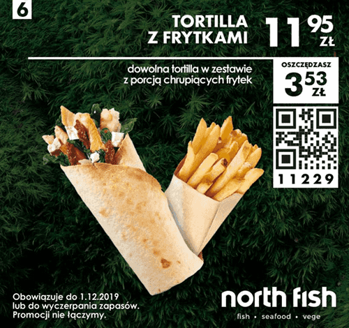 Kupon North Fish - Tortilla z frytkami