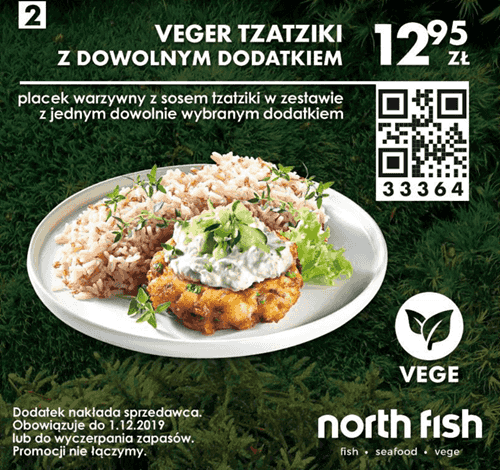 Kupon North Fish - Veger tzatziki z dowolnym dodatkiem
