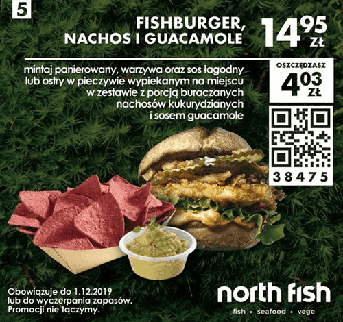 Kupon North Fish - Fishburger, Nachos i Guacamole