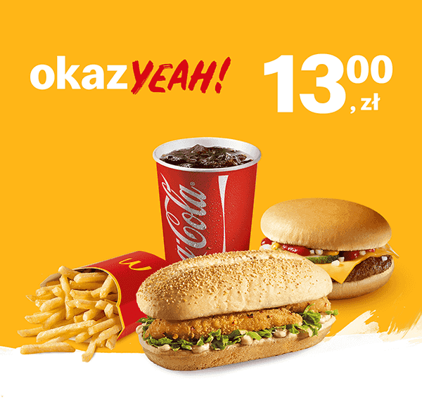 Kupon McDonald's - Chikker® + Cheeseburger + średnie frytki + średni napój
