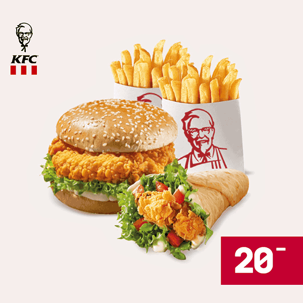 Kupon KFC - Twister + Zinger + 2 x Frytki
