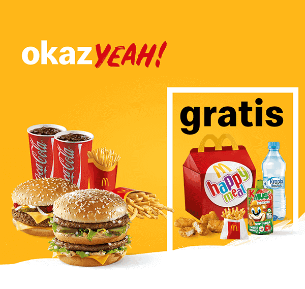 Kupon McDonald's - Kup 2 x McZestaw Powiększony, Happy Meal® Gratis