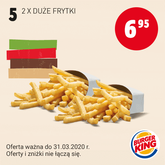 Kupon Burger King - 2 x Duże frytki