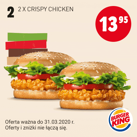 Kupon Burger King - 2 x Crispy Chicken