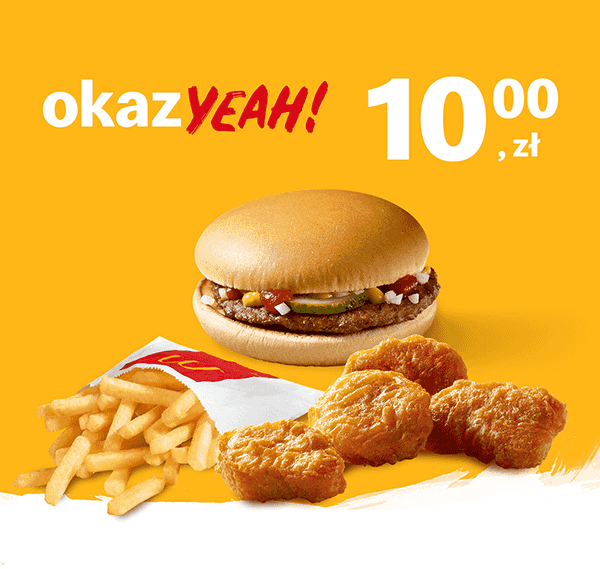 Kupon McDonald's - Kurczak McNuggets® 4 szt. + Hamburger + małe frytki