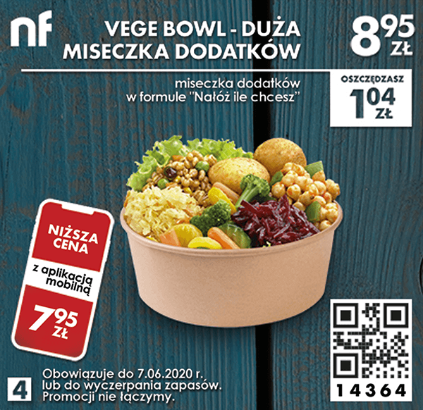 Kupon North Fish - Vege Bowl - duża miseczka dodatków