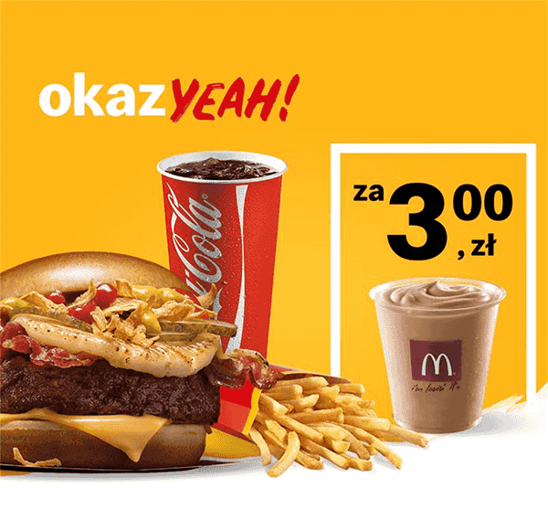 Kupon McDonald's - Kup McZestaw Powiększony Maestro, mały shake za 3 zł