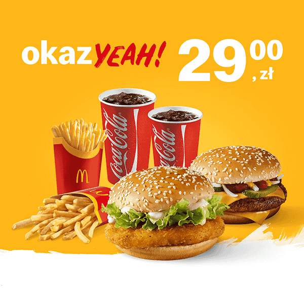 Kupon McDonald's - McZestaw Powiększony McChicken® + McZestaw Powiększony McRoyal®