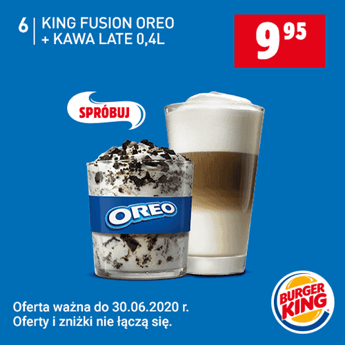 Kupon Burger King - King Fusion Oreo + Kawa Late 0,4l