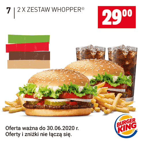 Kupon Burger King - 2x Zestaw Whopper®