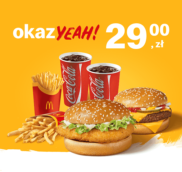 Kupon McDonald's - McZestaw Powiększony McChicken® + McZestaw Powiększony McRoyal®