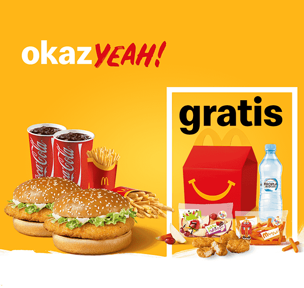 Kupon McDonald's - Kup 2 x McZestaw Powiększony McChicken®, Happy Meal® Gratis