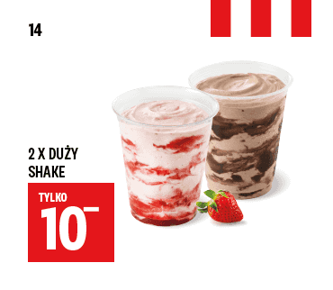 Kupon KFC - 2x Duży Shake