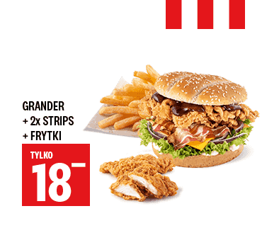 Kupon KFC - Grander + 2x Strips + Frytki