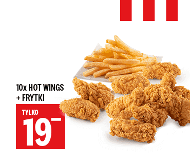 Kupon KFC - 10x Hot Wings + Frytki