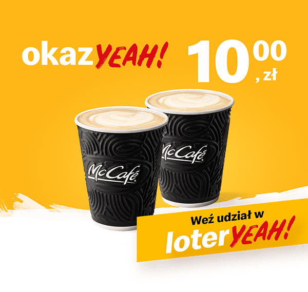 Kupon McDonald's - 2 x McCafé® Café Latte 300 ml