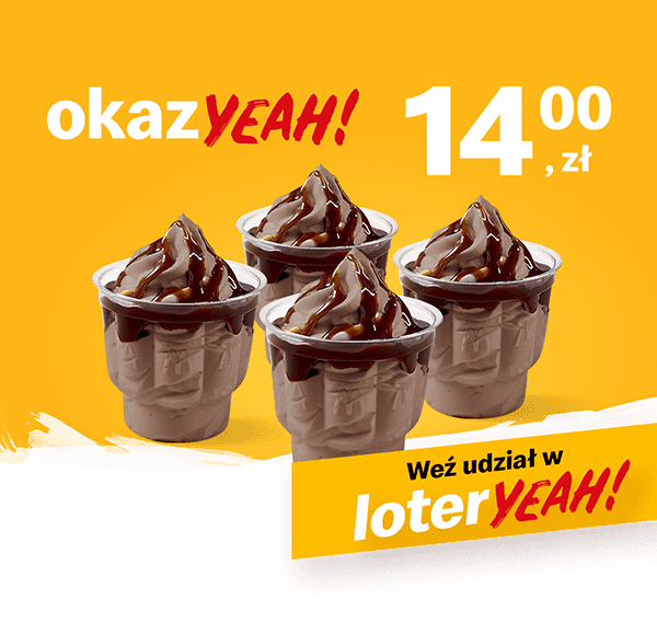 Kupon McDonald's - 4 x Lody o smaku czekoladowym z polewą