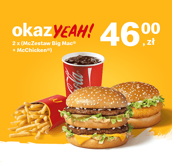 Kupon McDonald's - 2x (McZestaw Big Mac® + McChicken®)