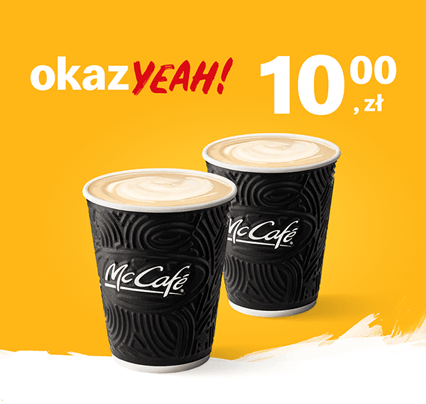 Kupon McDonald's - 2x McCafé® Café Latte 300 ml