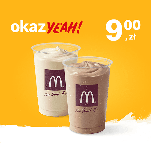 Kupon McDonald's - 2x Duży shake 400 ml