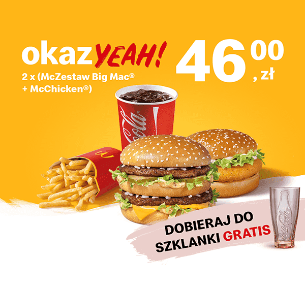 Kupon McDonald's - 2 x (McZestaw Big Mac® + McChicken®)