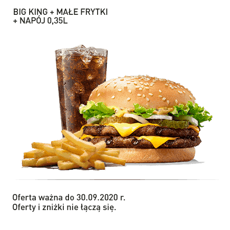 Kupon Burger King - 11 | Big King + Małe frytki + Napój 0,35l