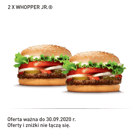 Kupon Burger King - 6 | 2x Whopper Jr.