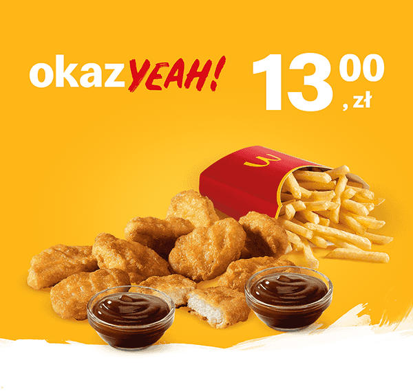 Kupon McDonald's - 9 szt. Kurczak McNuggets® + średnie frytki