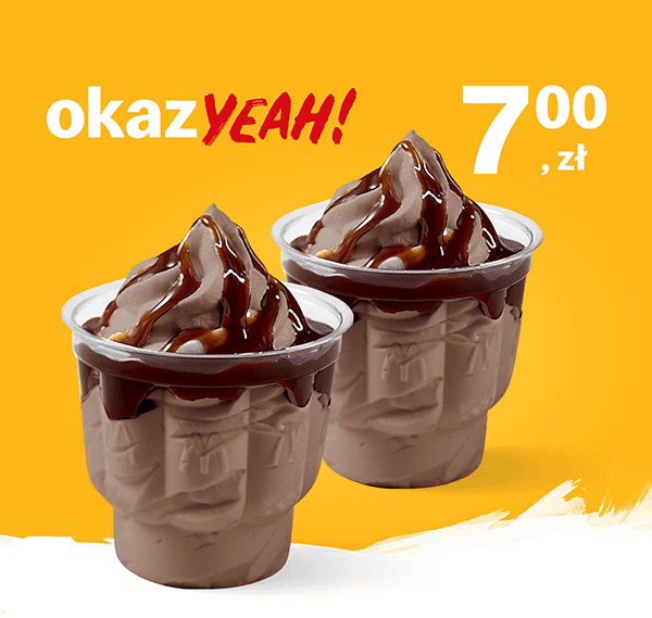 Kupon McDonald's - 2 x Lody o smaku czekoladowym z polewą