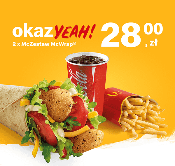 Kupon McDonald's - 2 x McZestaw McWrap®