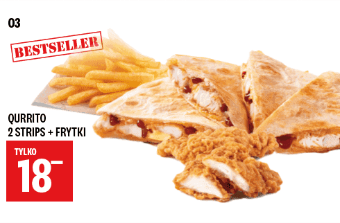 Kupon KFC - Qurrito + 2x Strips + Frytki