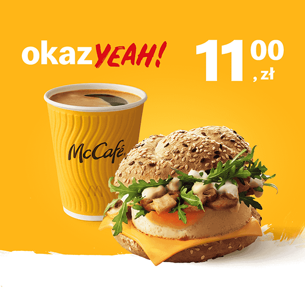 Kupon McDonald's - Kajzerka Jajko i Pieczarki + średnia kawa czarna lub z mlekiem