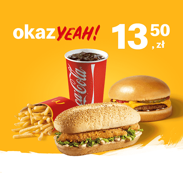 Kupon McDonald's - Chikker® + Cheeseburger + średnie frytki + średni napój