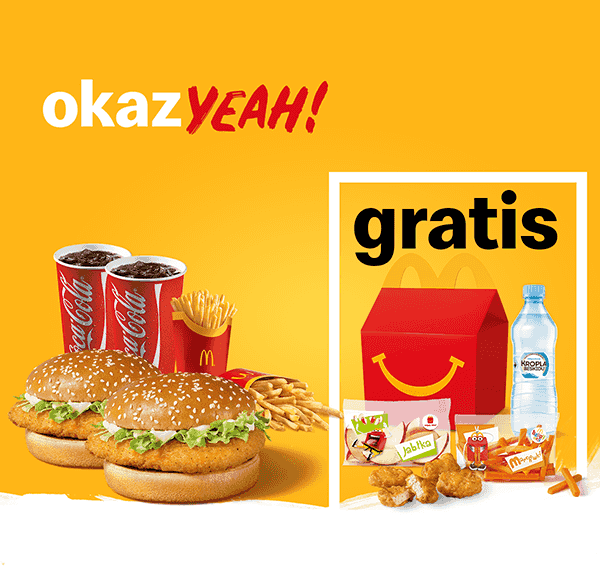 Kupon McDonald's - Kup 2 x McZestaw Powiększony McChicken®, Happy Meal® Gratis