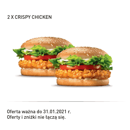 Kupon Burger King - 15 | 2x Crispy Chicken