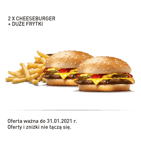 Kupon Burger King - 3 | 2x Cheeseburger + Duże frytki