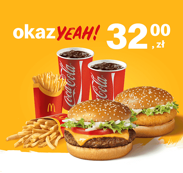 Kupon McDonald's - McZestaw Powiększony WieśMac® + McZestaw Powiększony McChicken®