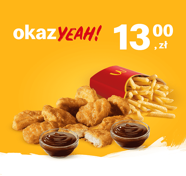 Kupon McDonald's - 9 szt. Kurczak McNuggets® + średnie frytki