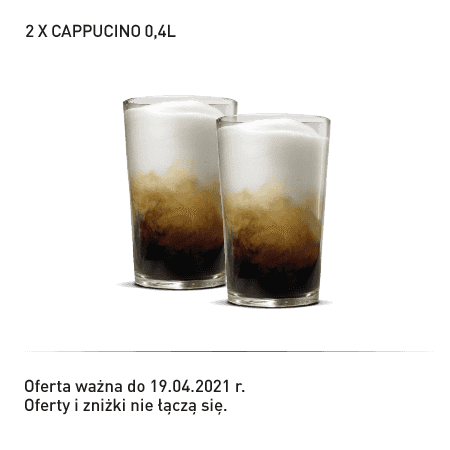 Kupon Burger King - 2 | 2x Cappucino 0,4l