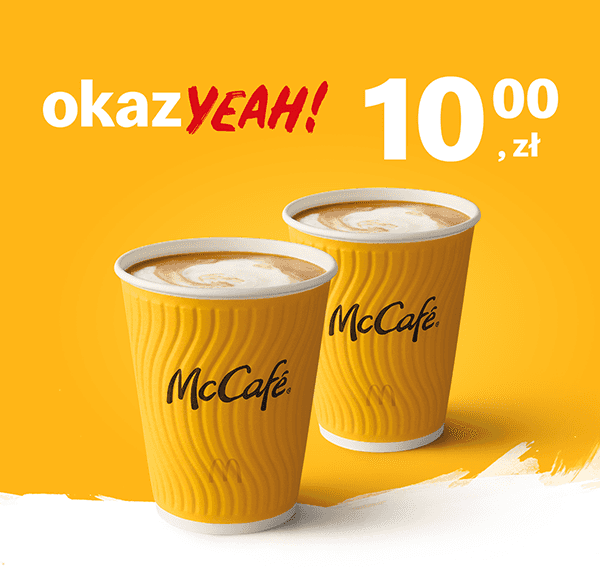 Kupon McDonald's - 2 x McCafé® Café Latte 300 ml