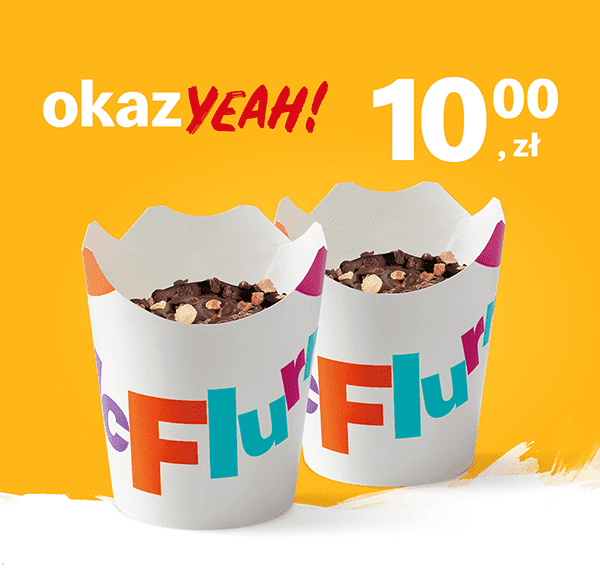 Kupon McDonald's - 2 x McFlurry® o smaku czekoladowym z posypką KitKat®