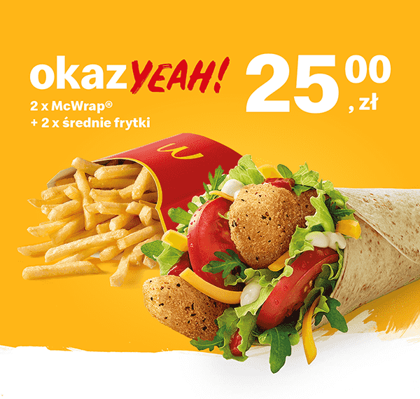 Kupon McDonald's - 2 x (McWrap® + Średnie frytki)