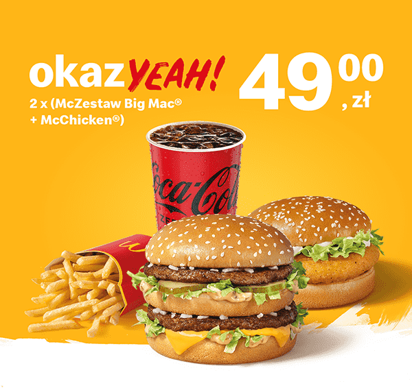 Kupon McDonald's - 2 x (McZestaw Big Mac® + McChicken®)
