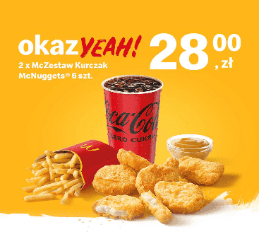 Kupon McDonald's - 2 x (McZestaw Kurczak McNuggets® 6 szt.)