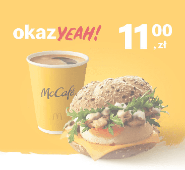 Kupon McDonald's - Kajzerka Jajko i Pieczarki + średnia kawa czarna lub z mlekiem