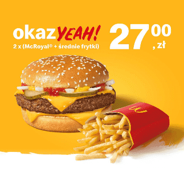 Kupon McDonald's - 2 x (McRoyal® + Średnie frytki)