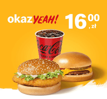 Kupon McDonald's - McChicken® + Cheeseburger + mały napój